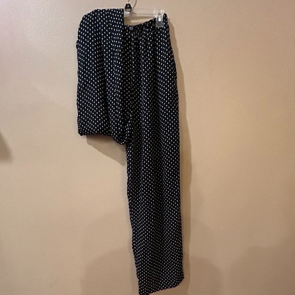 Blue and White PokaDot Flowy Pants - Picture 4 of 8